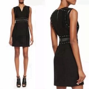 Rebecca Taylor Black Studded Tweed Dress